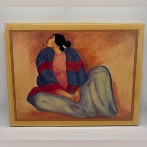 Vintage R.C. Gorman “Blue Blanket Shawl” Navajo Ceramic Art Tile